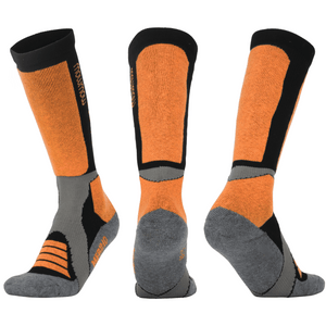 Woolf Snow Socks Merino - size 43-46 Orange/black/dark grey