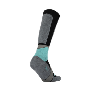 Woolf Snow Socks Merino - Größe 35-38 Dunkelgrau/Aqua/Hellgrau