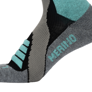 Woolf Snow Socks Merino - Größe 35-38 Dunkelgrau/Aqua/Hellgrau