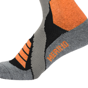 Woolf Snow Socks Merino - size 43-46 Orange/black/dark grey