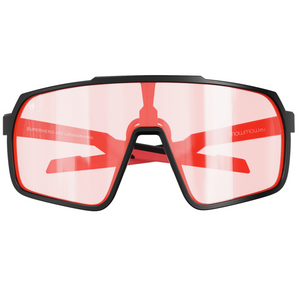 SuperHero-002 - Matte black | clear to full orange red Revo