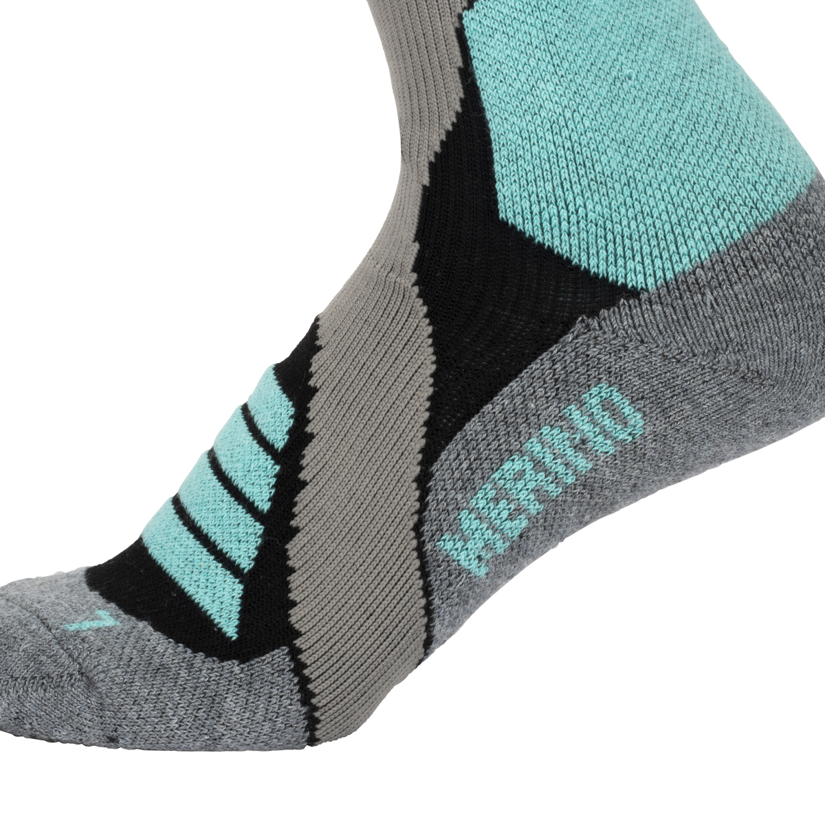 Woolf Snow Socks Merino - size 35-38 Aqua/black/dark grey