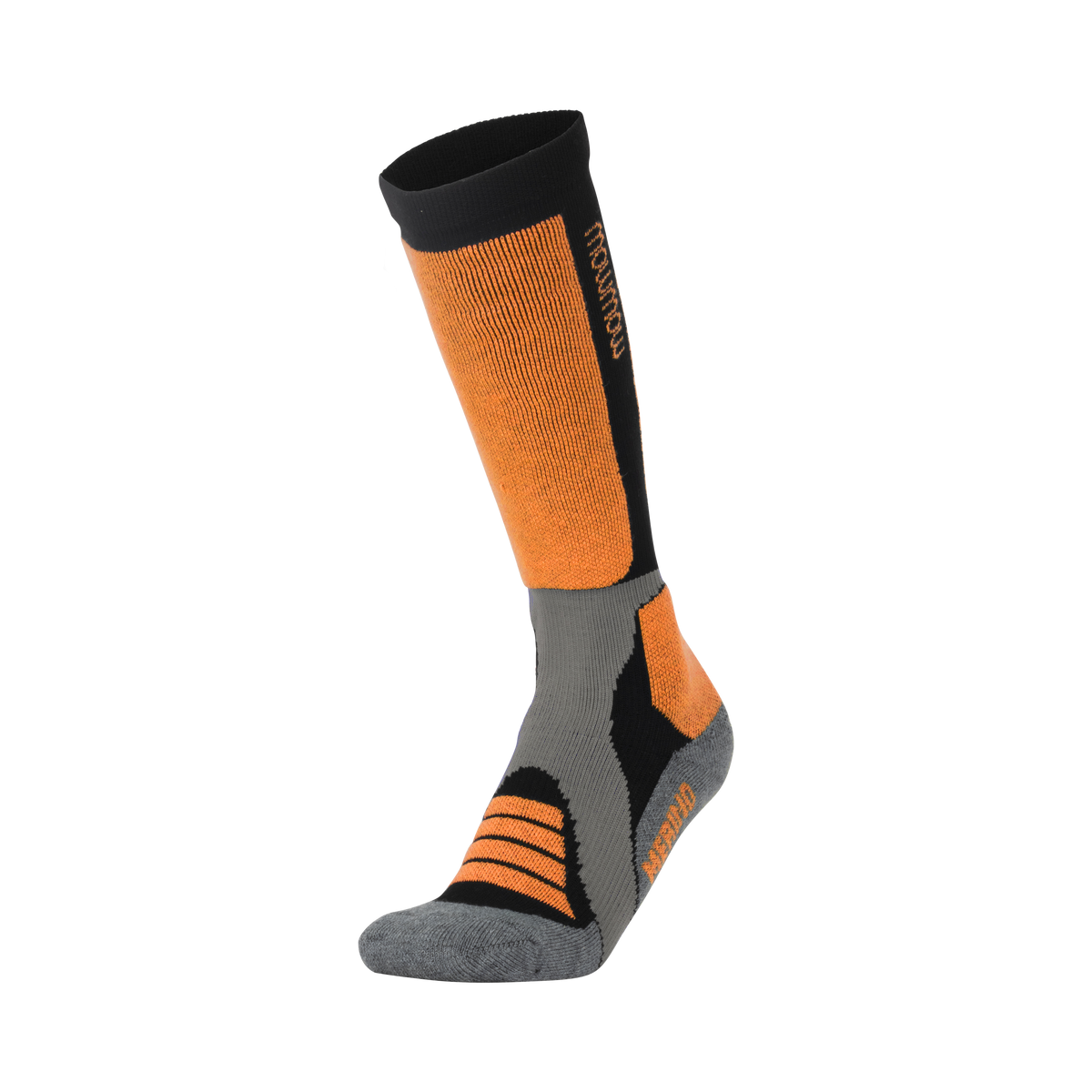Woolf Snow Socks Merino - size 43-46 Orange/black/dark grey