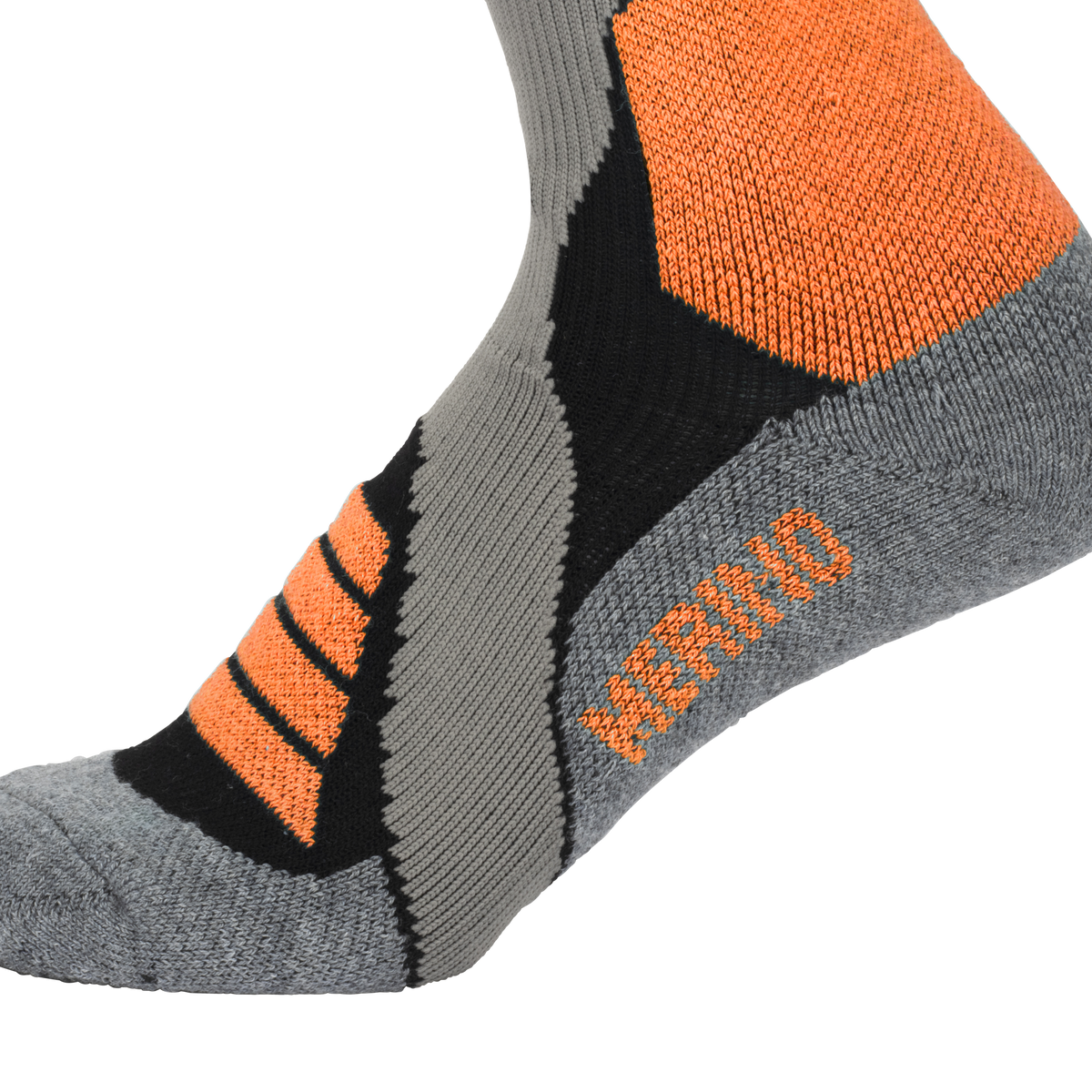 Woolf Snow Socks Merino - size 43-46 Dark grey/orange/light grey